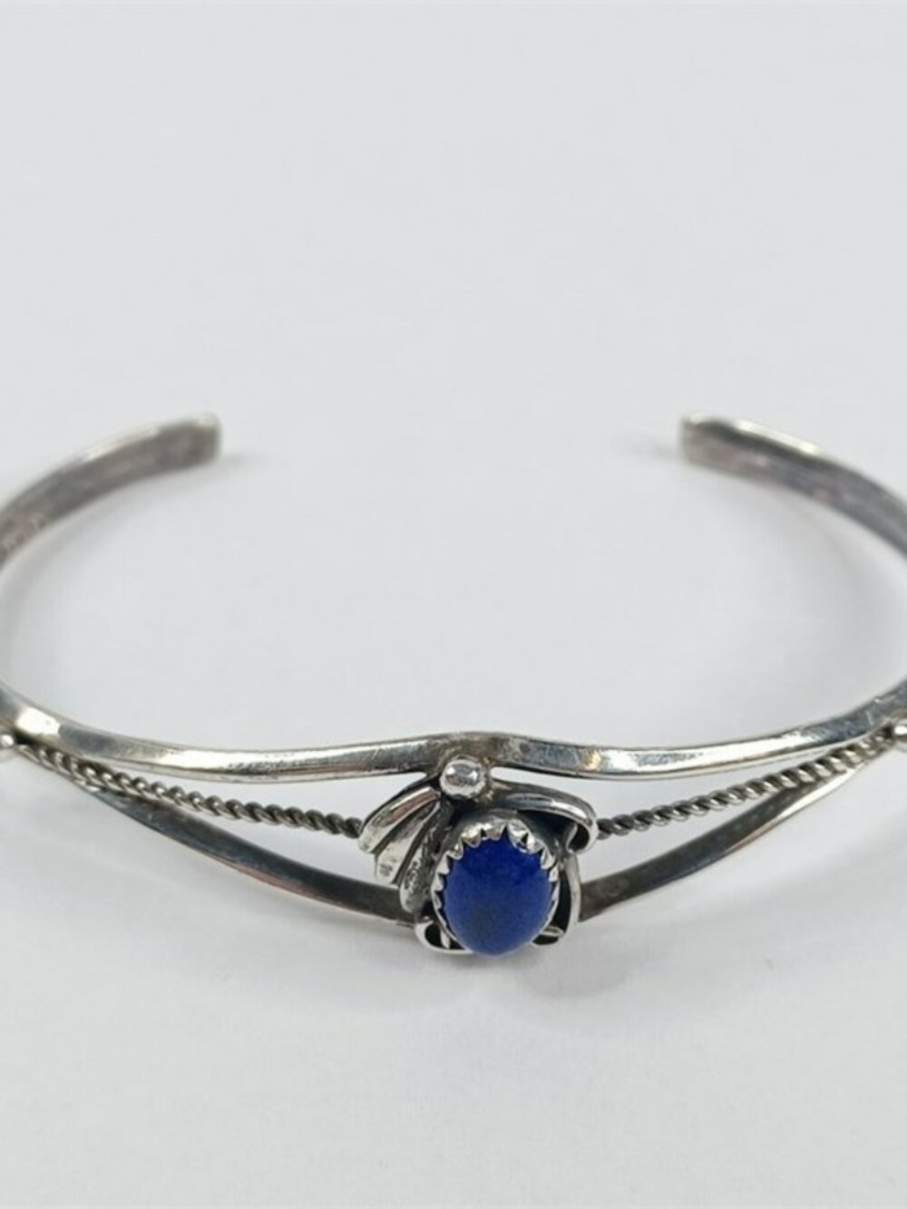 Vintage Navajo Sterling Silver & Lapis Lazuli Bracelet Signed SN-Steven Nez